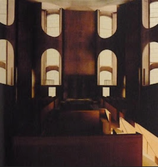Church Interior — Light Through Arched Windows